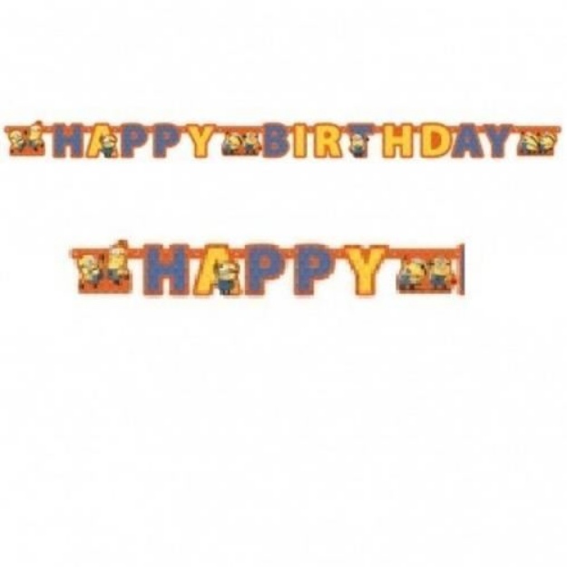 Obrázok z Party nápis Mimoni Happy Birthday 180 cm