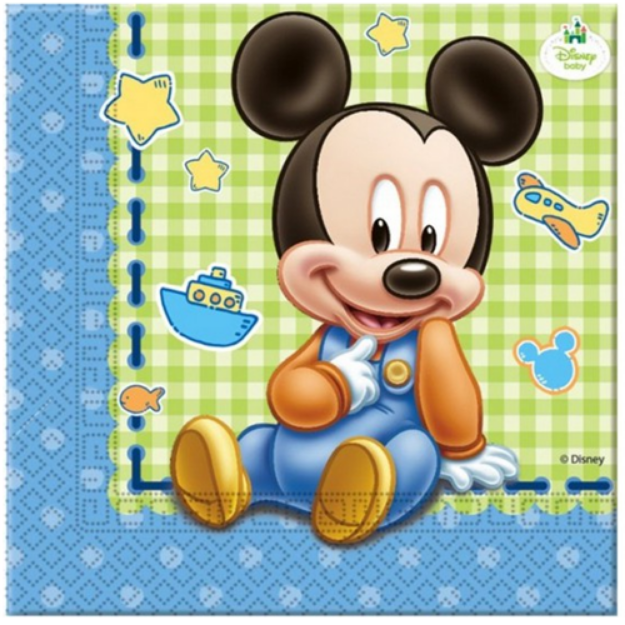 Obrázek z Papírové party ubrousky Baby Mickey 20 ks 