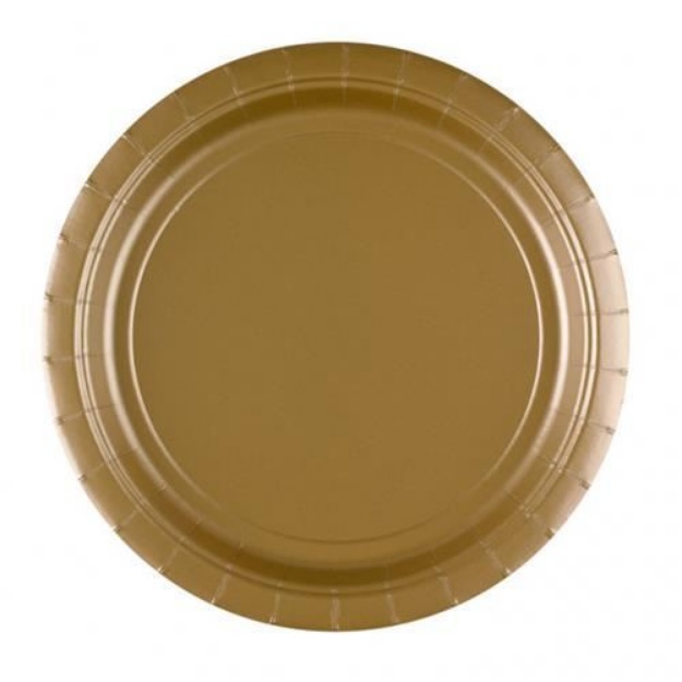 Obrázek z EKO Papírové talíře zlaté 23 cm - 8 ks 