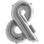 Obrázok z Fóliový balónik symbol & strieborný – 102 cm