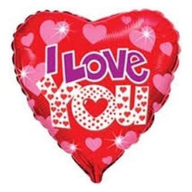 Obrázek Foliový balonek srdce I Love You – 45 cm, nebalený