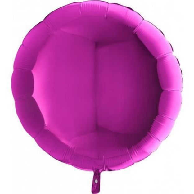 Obrázek z Foliový balonek kruh tmavě růžový 45 cm - Nebalený 
