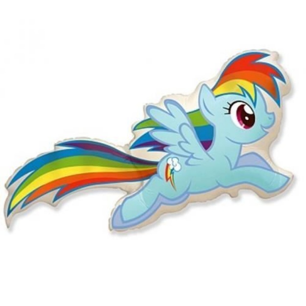 Obrázok z Fóliový balónik My little Pony - lietajúce Rainbow Dash 59 cm - Nebalený