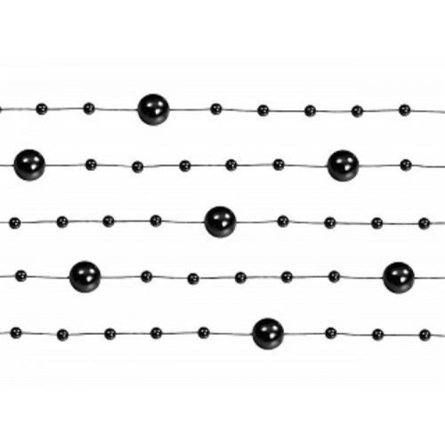 Obrázek z Perličky na vlasci černé 5 x 130 cm 