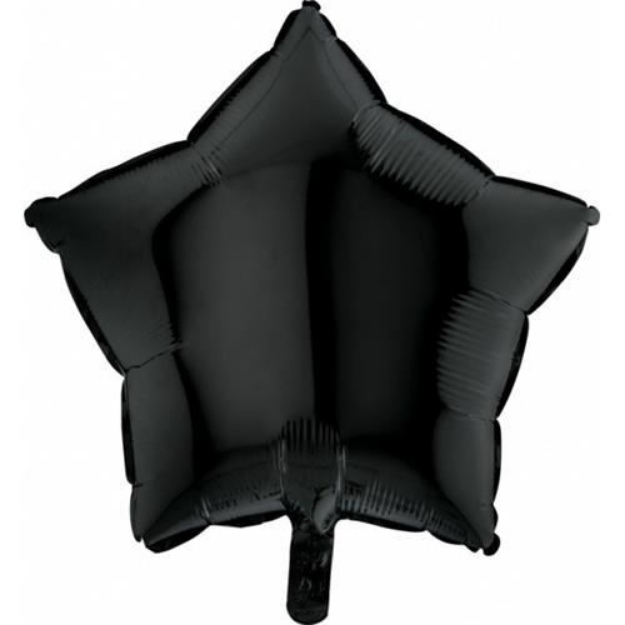 Obrázek z Foliový balonek hvězda černá 45 cm - Nebalený 