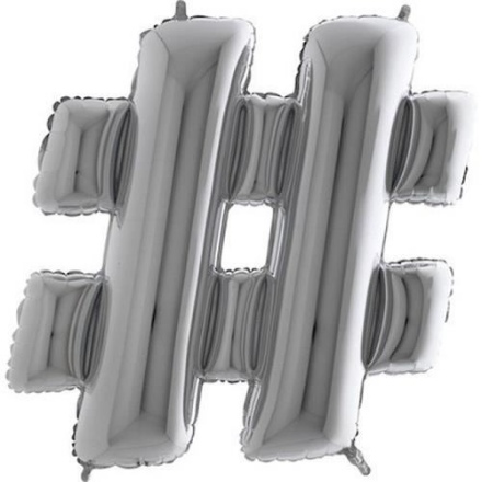 Picture of Foliový symbol Hashtag stříbrný 102 cm