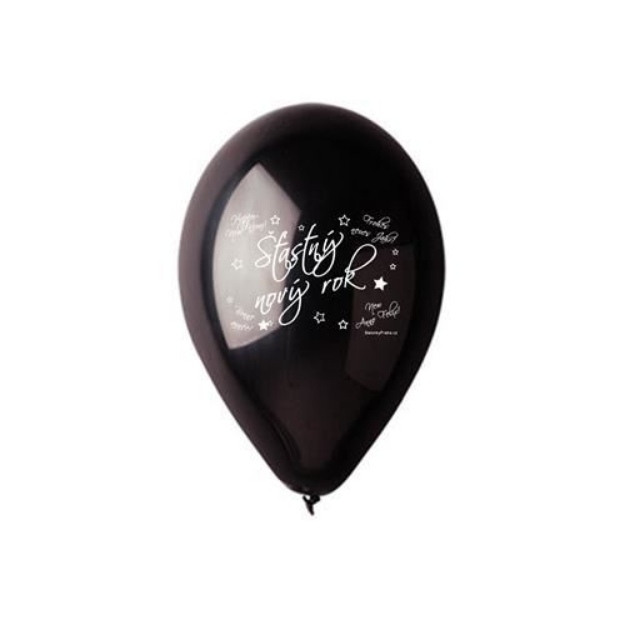 Obrázek z Latexový balonek Šťastný Nový rok metalický černý 