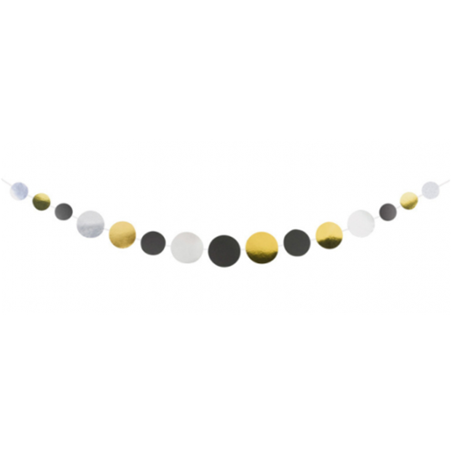 Levně Girlanda kolečka Silver and Gold 170 cm