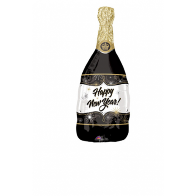 Obrázok z Fóliový balónik Happy New Year fľašu sektu 91 cm 