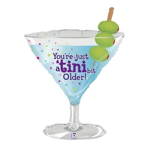 Levně Foliový balonek sklenka Martini - Jsi jen o kousek starší, 89 cm