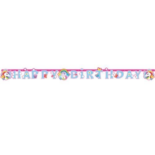 Levně Party Nápis Jednorožec Happy Birthday 180 cm