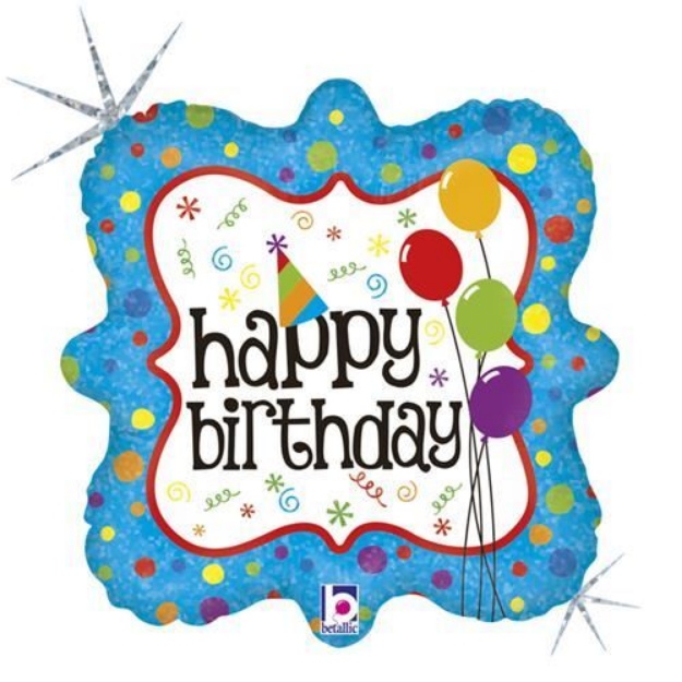 Obrázek z Foliový balonek s balonky Happy birthday 45 cm  