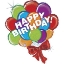 Velký fóliový balonek ve tvaru kytice barevných balónků s nápisem Happy Birthday, 92 cm