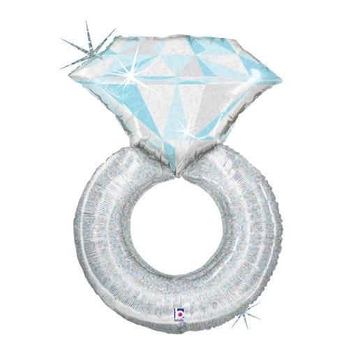 Levně Foliový balonek Prsten platinum 95 cm