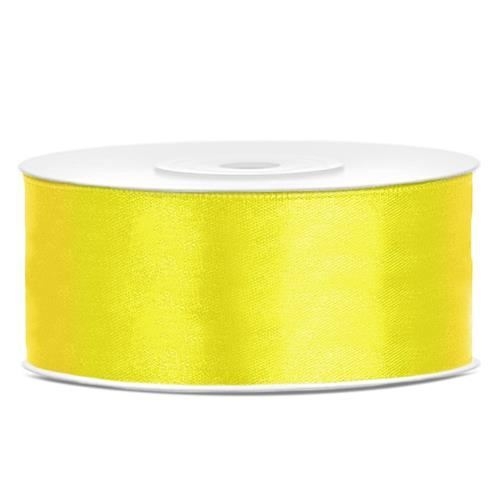Levně Saténová stuha žlutá 25 mm x 25 m