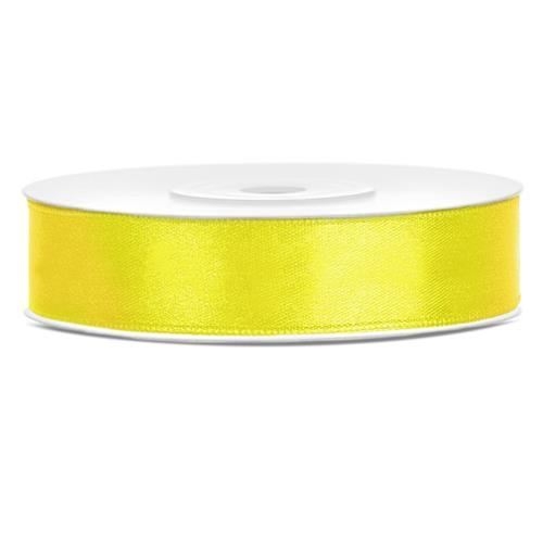 Levně Saténová stuha žlutá 12 mm x 25 m