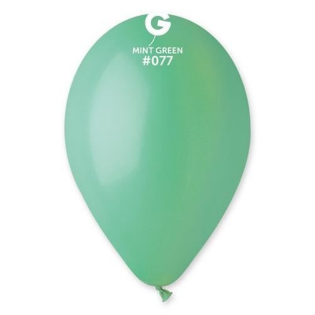 Obrázok z Balóniky Gemar mätovo zelený 30 cm - 100 ks