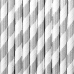 Obrázek z Papírová brčka stříbrno-bílá - 10 ks 