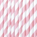 Obrázek z Papírová brčka sv. růžovo-bílá - 10 ks 