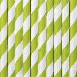 Obrázek z Papírová brčka sv. zeleno-bílá - 10 ks 