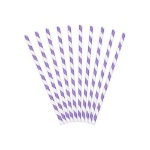 Obrázek z Papírová brčka fialovo-bílá - 10 ks 