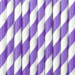Obrázek z Papírová brčka fialovo-bílá - 10 ks 