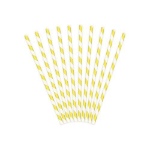Obrázek z Papírová brčka žluto-bílá - 10 ks 