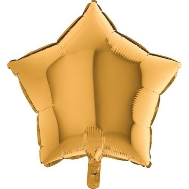 Obrázek z Foliový balonek hvězda zlatý 45 cm - Nebalený 