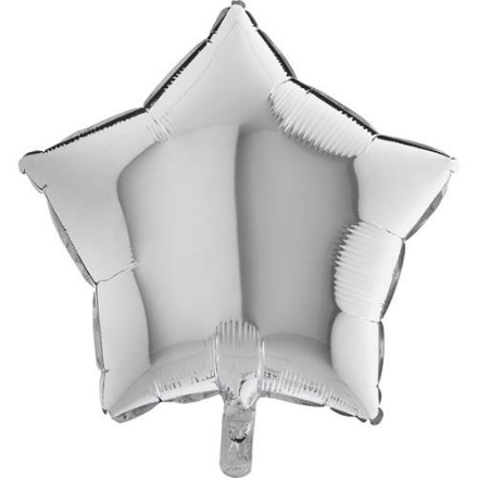 Picture of Foil balloon star silver 45 cm - Unwrapped
