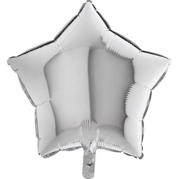 Obrázok z Fóliový balónik hviezda strieborný 45 cm - Nebalený