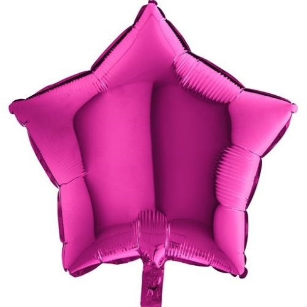 Obrázek z Foliový balonek hvězda tmavě růžová 45 cm - Nebalený 