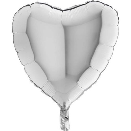 Picture of Foliový balonek srdce stříbrné 45 cm - Nebalený