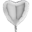 Obrázok z Fóliový balónik srdca strieborné – 45 cm (nebalený)
