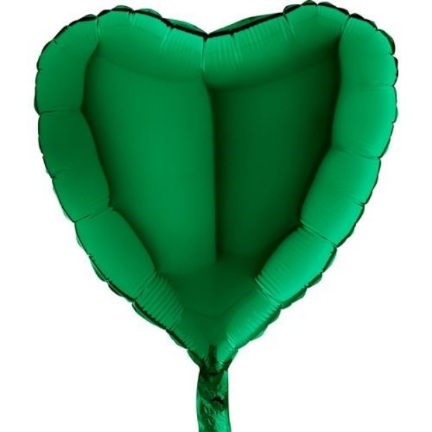 Obrázek z Foliový balonek srdce zelené 45 cm - Nebalený 