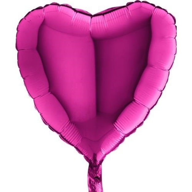 Obrázok z Fóliový balónik srdce tmavo ružové 45 cm - nebalený
