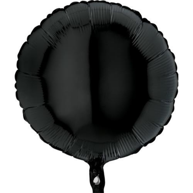 Obrázek z Foliový balonek kruh černý 45 cm - Nebalený 