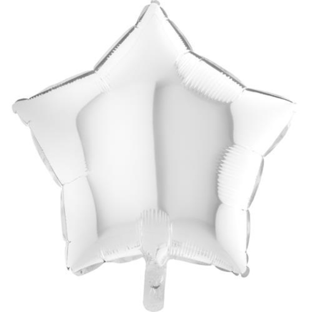 Obrázek z Foliový balonek hvězda bílá 45 cm - Nebalený 