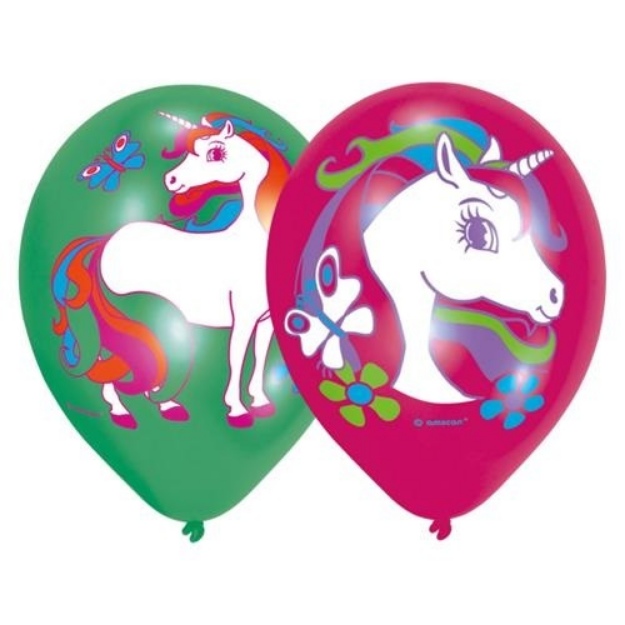Obrázok z Latexové balóniky Jednorožec - farebná potlač 6 ks 