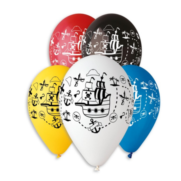 Obrázok z Latexový balónik s potlačou Pirátska loď 