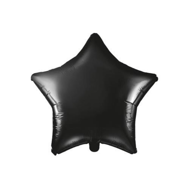 Obrázek z Foliový balonek hvězda černý 48 cm - balené 
