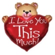 Obrázok z Fóliový balónik Medvedík so srdiečkom I love you so much 95 cm