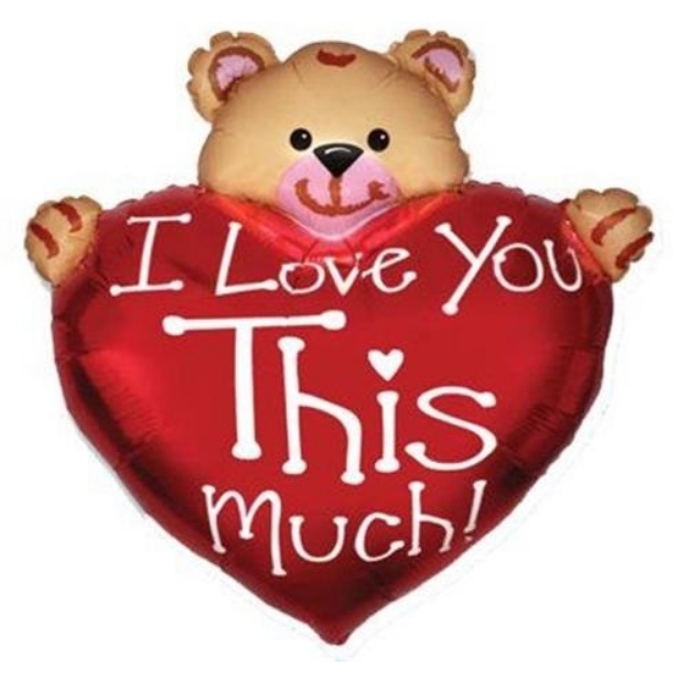 Obrázek z Foliový balonek Medvídek se srdíčkem I love you so much 95 cm 