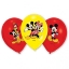 Latexové balonky s potiskem Mickey Mouse a jeho kamarádů, mix červené a žluté barvy, balení 6 ks