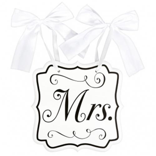 Svadobná tabuľa s nápisom Mrs 23 x 24 cm