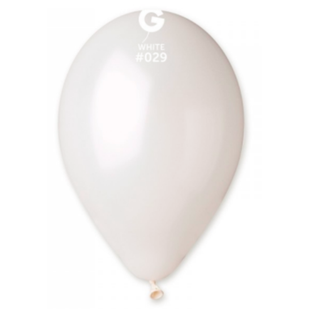 Obrázek z Metalický balonek bílý 28 cm 