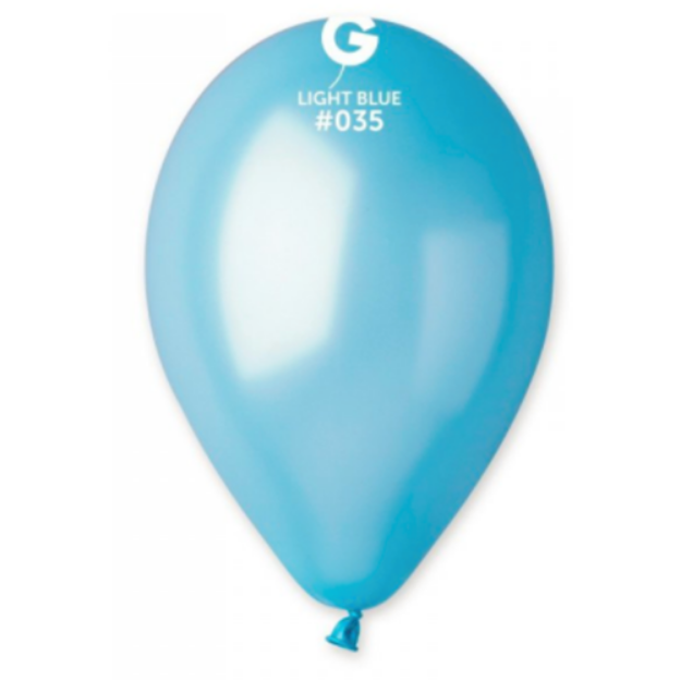 Obrázok z Metalický balónik svetlo modrý 28 cm