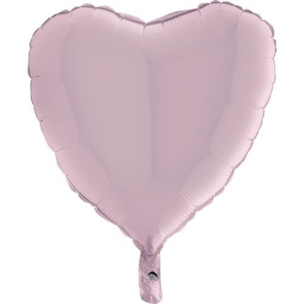 Obrázok z Fóliový balónik srdce pastel ružová 45 cm - nebalený 