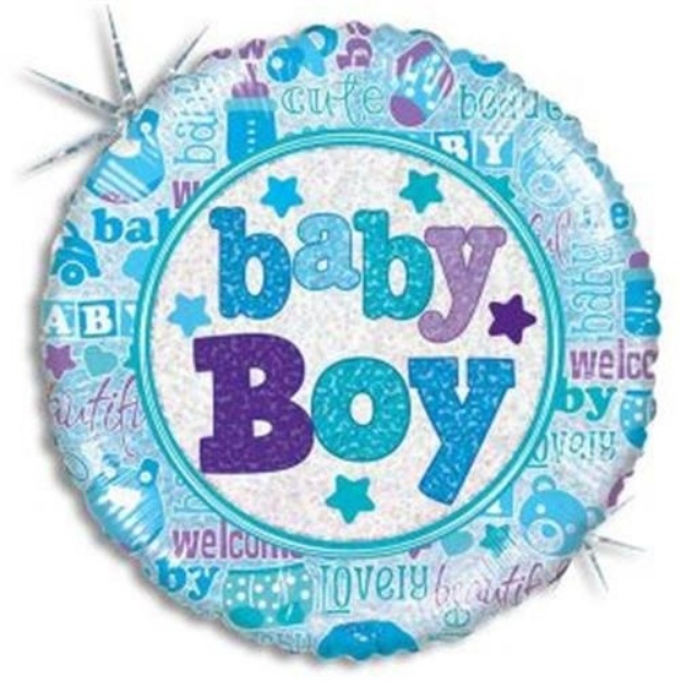 Obrázek z Foliový holografický balonek baby Boy 46 cm 