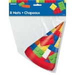 Obrázok z Papierové klobúčiky Stavebné kocky 16 cm - 8 ks