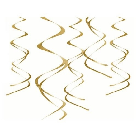 Picture of Hanging spirals gold – 60 cm, 5 pcs.